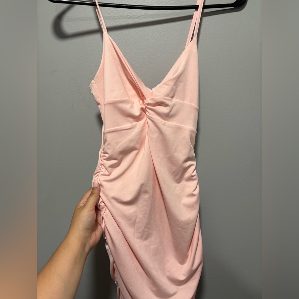 Pink Ruched Mini Dress - Picture 3 of 3